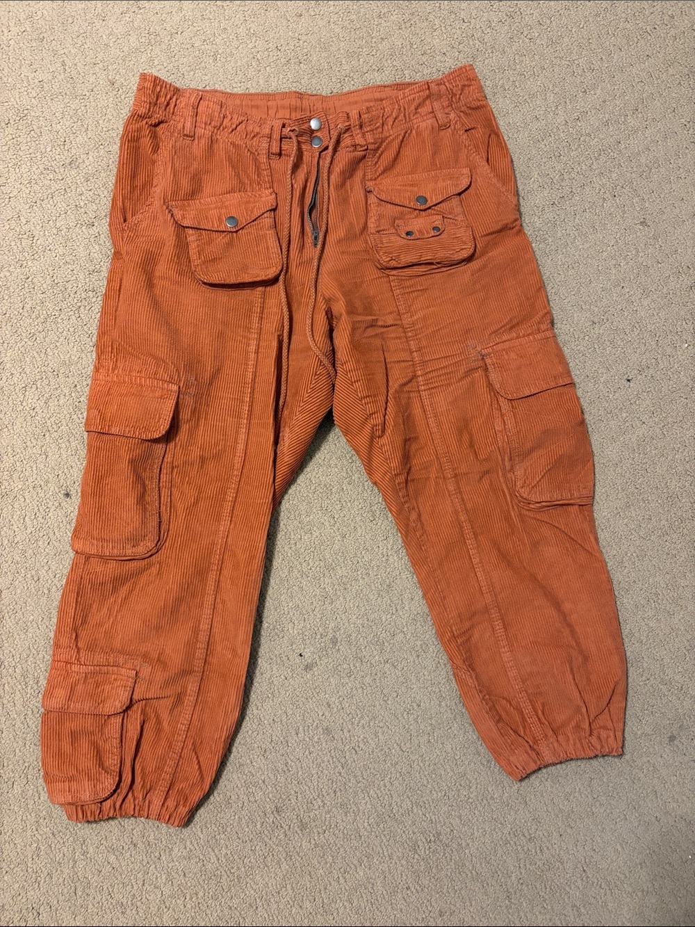 Free People Tahiti Cargo Pants—Orange Corded - Picture 11 of 11